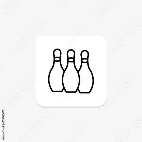 Bowling icon, bowl, game, sport, pin line icon, editable vector icon, pixel perfect, illustrator ai file