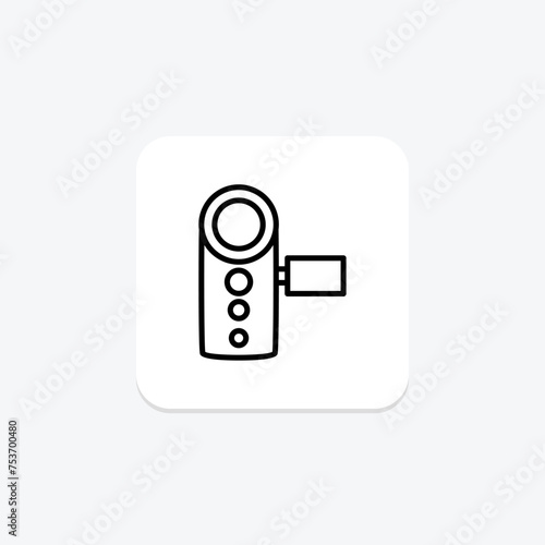 Handycam icon, camera, video, camcorder, handheld line icon, editable vector icon, pixel perfect, illustrator ai file