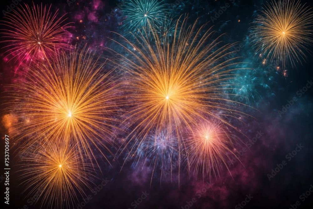 Colorful firework abstract background.