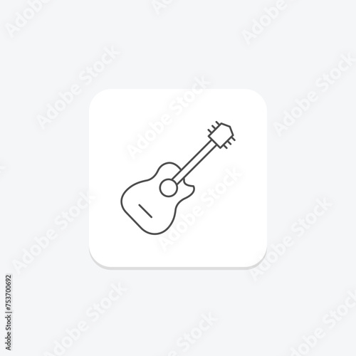 Guitar icon, music, instrument, play, acoustic thinline icon, editable vector icon, pixel perfect, illustrator ai file