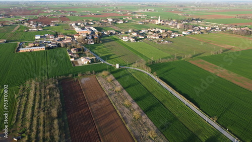Wallpaper Mural Po Valley from the drone, San Giuliano Nuovo, Alessandria, Piedmont, Italy Torontodigital.ca