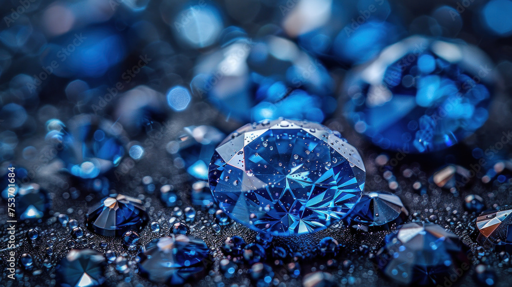 Blue diamonds on dark background.