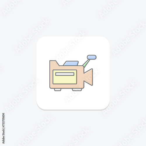 Movie Camera icon, camera, film, video, recording lineal color icon, editable vector icon, pixel perfect, illustrator ai file