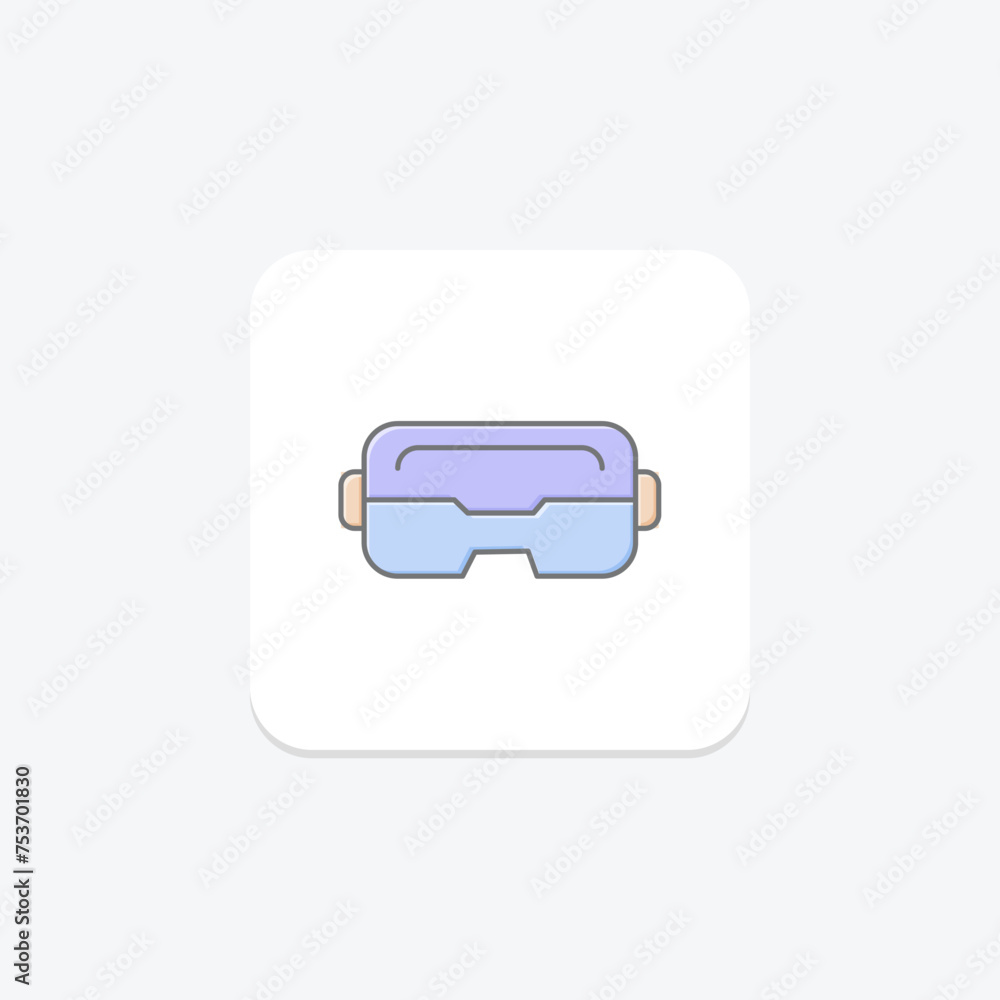 Vr Goggles icon, goggles, virtual, reality, headset lineal color icon, editable vector icon, pixel perfect, illustrator ai file Vr Goggles icon, goggles, virtual, reality, headset lineal color icon, editable vector icon, pixel perfect, illustrator ai file
