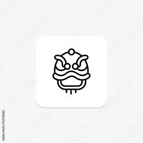 Lion Dance icon, dance, performance, chinese, tradition line icon, editable vector icon, pixel perfect, illustrator ai file