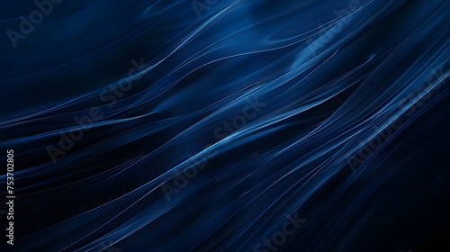 Abstract blue background with fluid dark lines and waves.