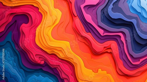 Colorful layered paper cut art