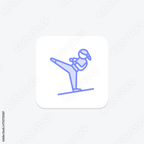 Martial Arts icon, arts, chinese, combat, sport duotone line icon, editable vector icon, pixel perfect, illustrator ai file