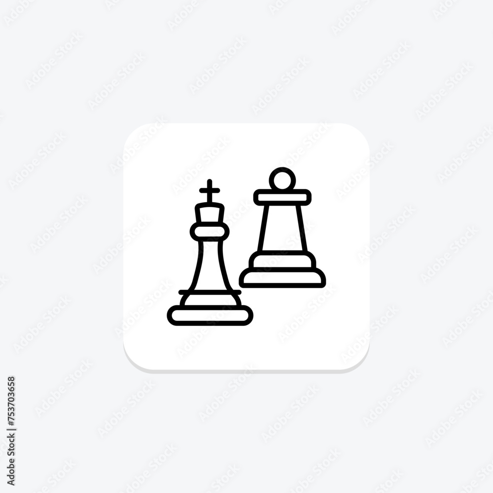 Chess Pieces icon, pieces, game, strategy, board line icon, editable vector icon, pixel perfect, illustrator ai file Chess Pieces icon, pieces, game, strategy, board line icon, editable vector icon, pixel perfect, illustrator ai file