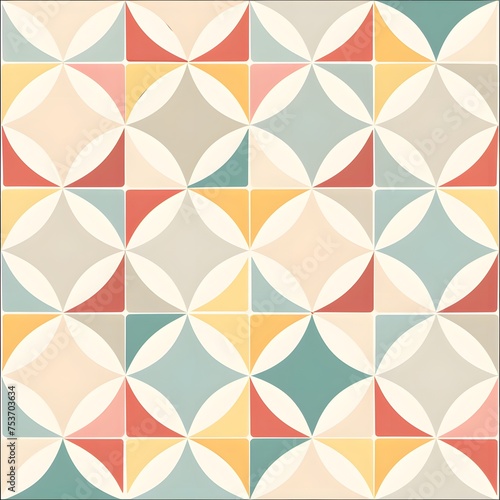 Geometric pattern with overlapping circles in pastel tones