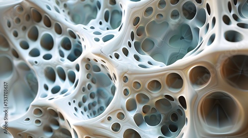 Organic porous structure in cool blue tones photo