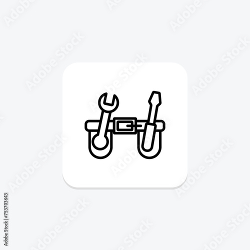 Tool Belt icon, belt, tools, repair, diy line icon, editable vector icon, pixel perfect, illustrator ai file
