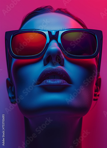 Futuristic Woman Portrait with 3d glasses © kitti