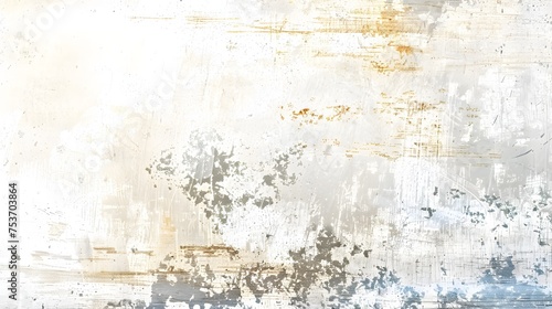 Abstract textured background with white and gold paint