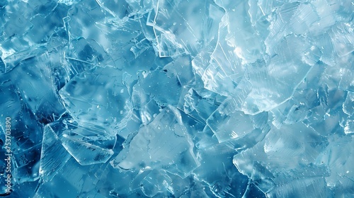 Crystalline ice pattern with shades of blue