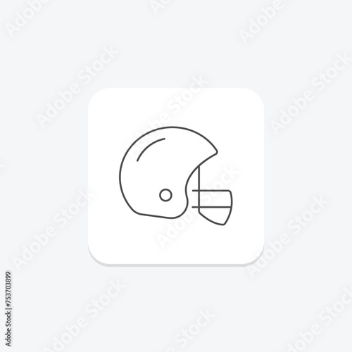 Football and Helmet icon, helmet, sport, protective, gear thinline icon, editable vector icon, pixel perfect, illustrator ai file