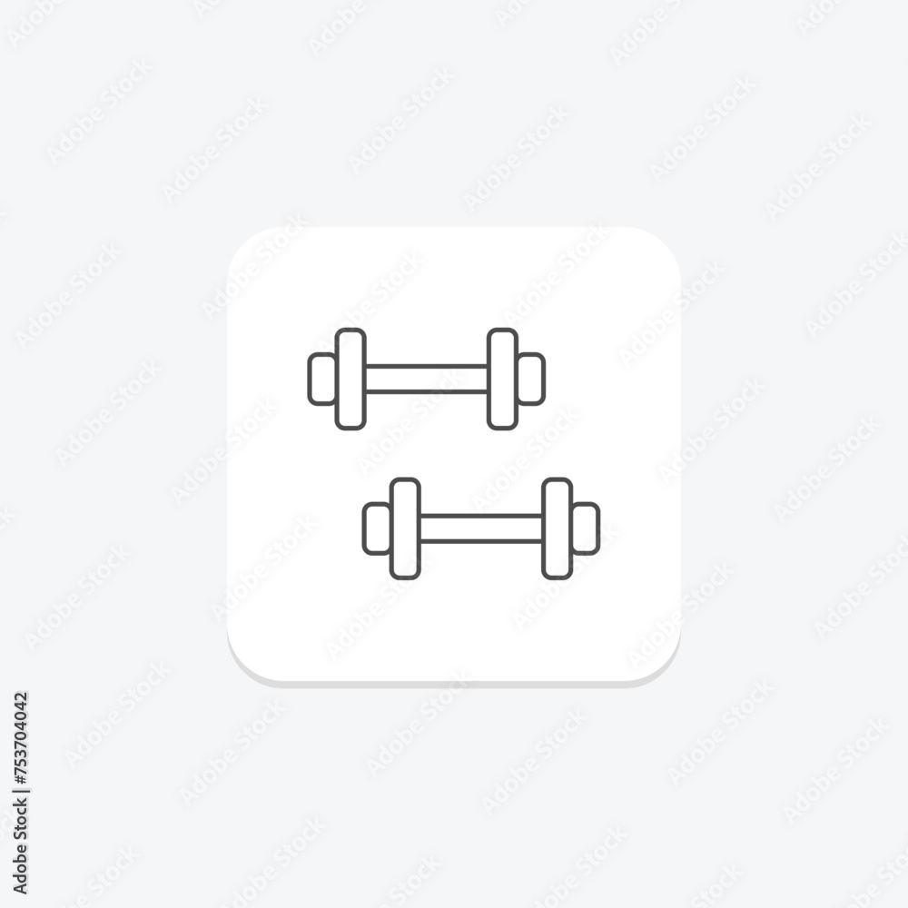 Fitness Dumbbell icon, dumbbell, exercise, gym, weight thinline icon, editable vector icon, pixel perfect, illustrator ai file Fitness Dumbbell icon, dumbbell, exercise, gym, weight thinline icon, editable vector icon, pixel perfect, illustrator ai file