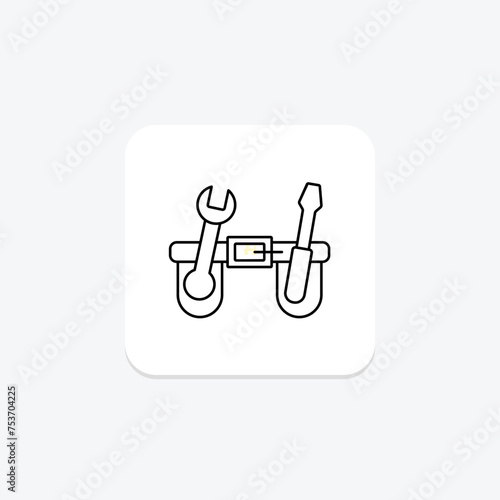 Tool Belt icon, belt, tools, repair, diy color shadow thinline icon, editable vector icon, pixel perfect, illustrator ai file