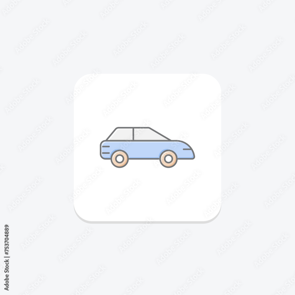 Dads Car icon, car, vehicle, auto, father lineal color icon, editable vector icon, pixel perfect, illustrator ai file