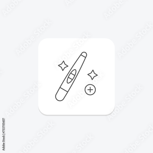 Pregnancy Test icon, test, mom, motherhood, expectant thinline icon, editable vector icon, pixel perfect, illustrator ai file