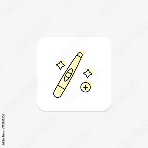 Pregnancy Test icon, test, mom, motherhood, expectant color shadow thinline icon, editable vector icon, pixel perfect, illustrator ai file