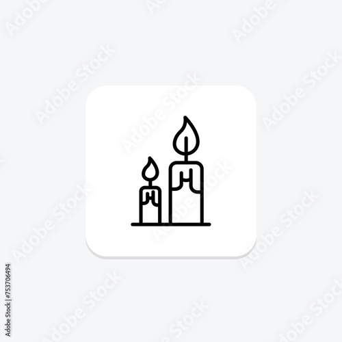 Thanksgiving Candle icon, candle, holiday, light, flame line icon, editable vector icon, pixel perfect, illustrator ai file