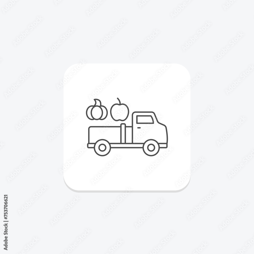 Thanksgiving Harvest Truck icon, harvest, truck, autumn, fall thinline icon, editable vector icon, pixel perfect, illustrator ai file Thanksgiving Harvest Truck icon, harvest, truck, autumn, fall thinline icon, editable vector icon, pixel perfect, illustrator ai file