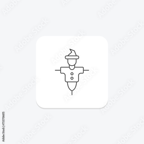 Harvest Scarecrow icon, scarecrow, autumn, fall, season thinline icon, editable vector icon, pixel perfect, illustrator ai file photo