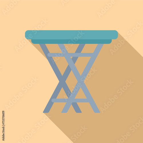 Ice fishing backless chair icon flat vector. Sport polar activity. Festival nature