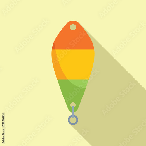 Ice fishing bait icon flat vector. Lake man polar activity. Family nature leisure