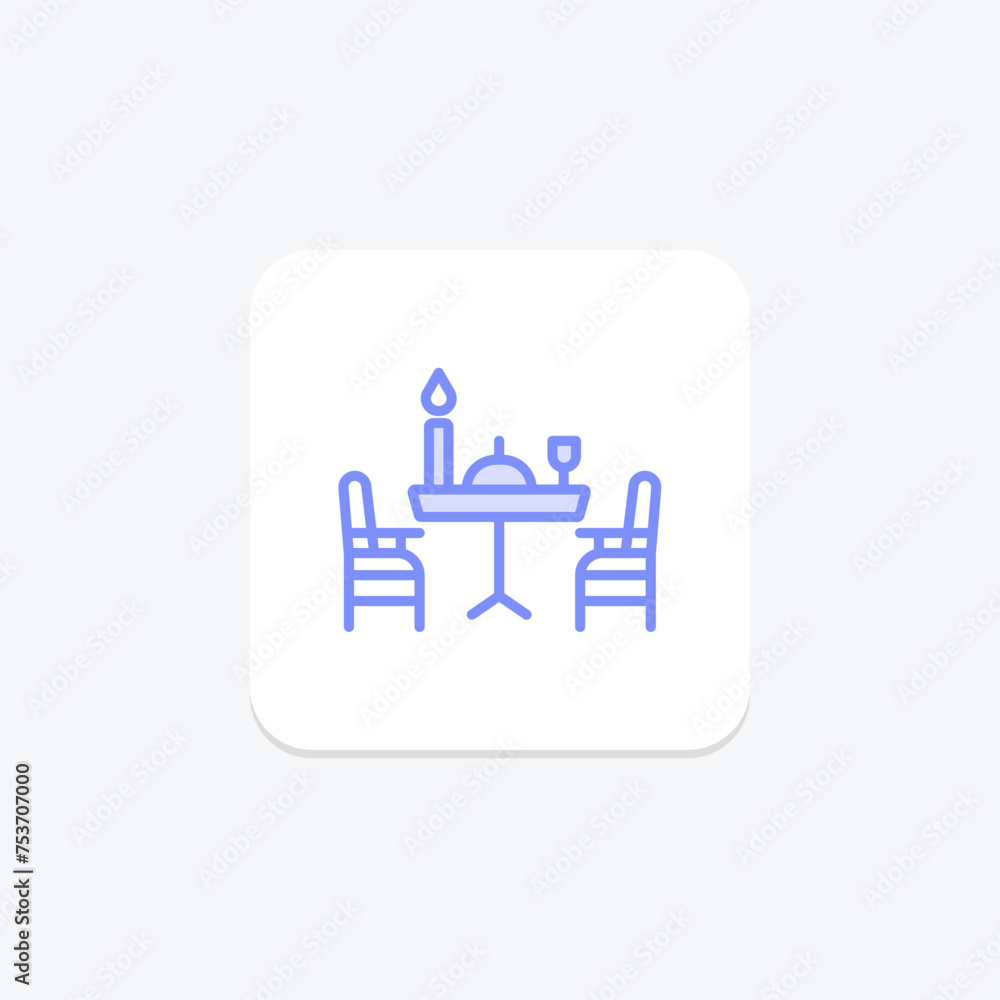 Dinner Table Setting icon, table, setting, thanksgiving, holiday duotone line icon, editable vector icon, pixel perfect, illustrator ai file Dinner Table Setting icon, table, setting, thanksgiving, holiday duotone line icon, editable vector icon, pixel perfect, illustrator ai file