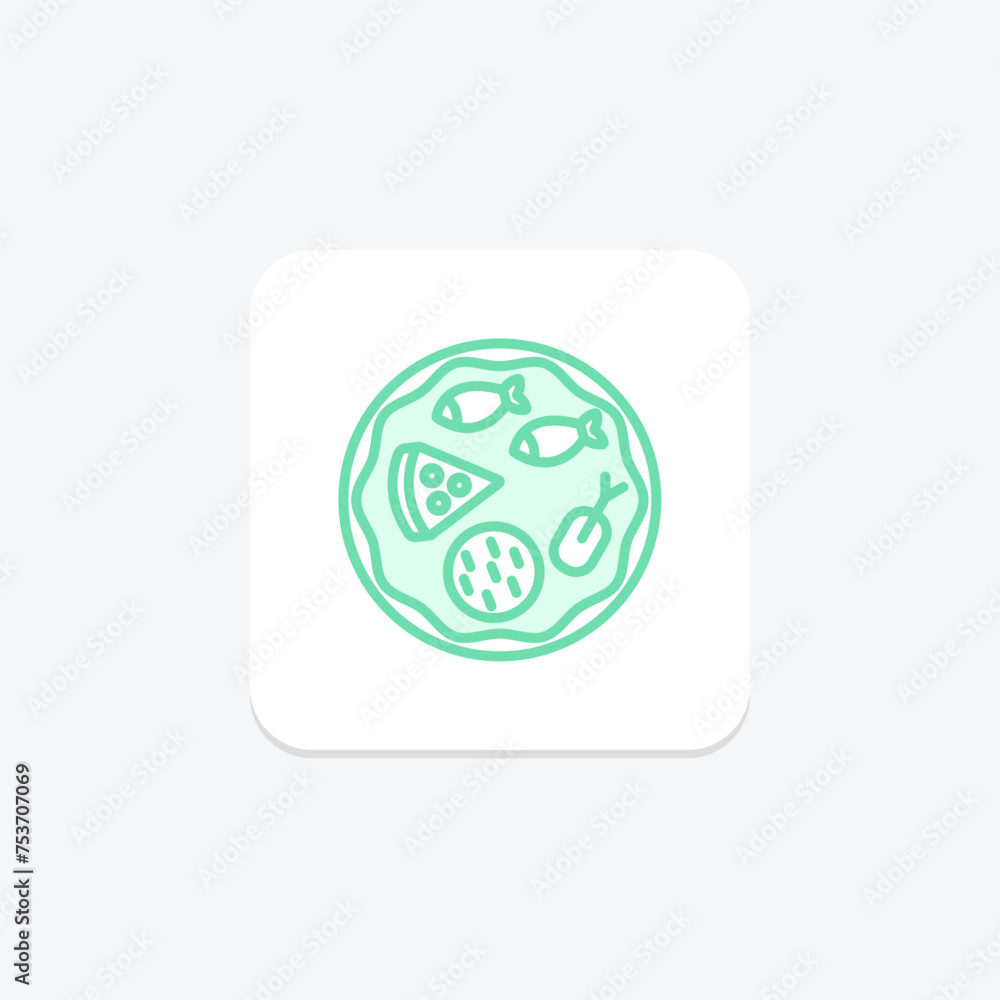 Feast Plate icon, plate, thanksgiving, dinner, food duotone line icon, editable vector icon, pixel perfect, illustrator ai file Feast Plate icon, plate, thanksgiving, dinner, food duotone line icon, editable vector icon, pixel perfect, illustrator ai file