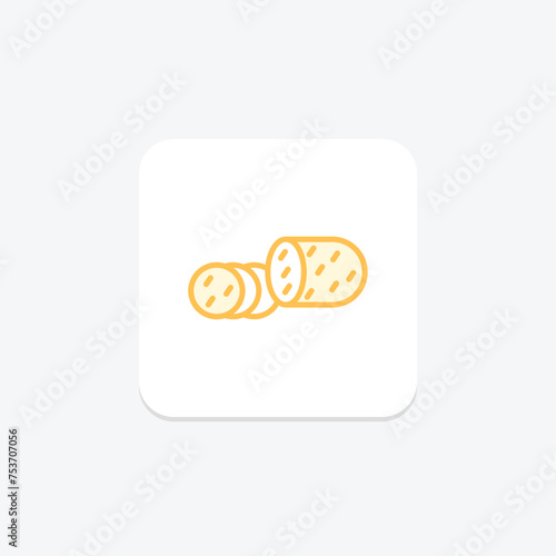 Sliced Ham icon, ham, thanksgiving, meat, pork duotone line icon, editable vector icon, pixel perfect, illustrator ai file