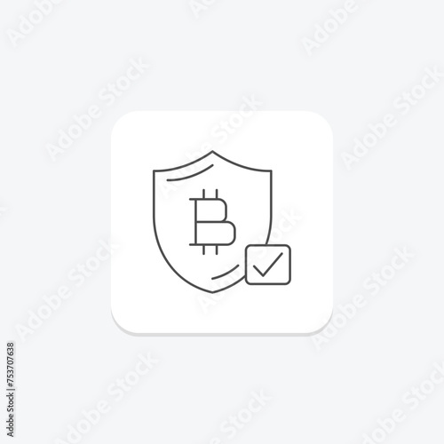 Digital Currency icon, currency, cryptocurrency, virtual, decentralized thinline icon, editable vector icon, pixel perfect, illustrator ai file