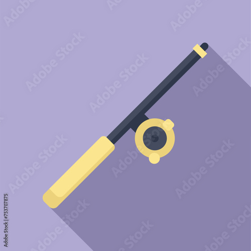 Ice fishing rod icon flat vector. Camping sport. Vacation fun holiday