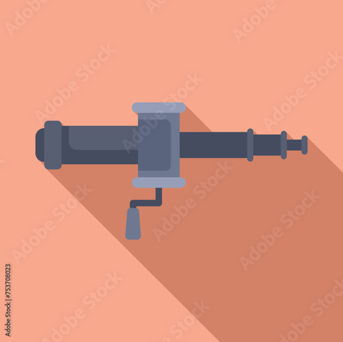 Sport ice fishing rod icon flat vector. Camping landscape. Vacation traveling