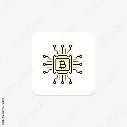 Crypto Lending icon, lending, cryptocurrency, digital, loan color shadow thinline icon, editable vector icon, pixel perfect, illustrator ai file