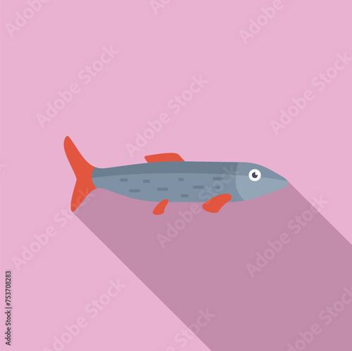 Ice lake fish icon flat vector. Winter fishing. Outdoor vacation sport