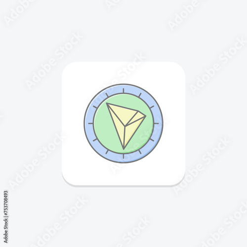 Crypto Security icon, security, cryptocurrency, digital, protect lineal color icon, editable vector icon, pixel perfect, illustrator ai file