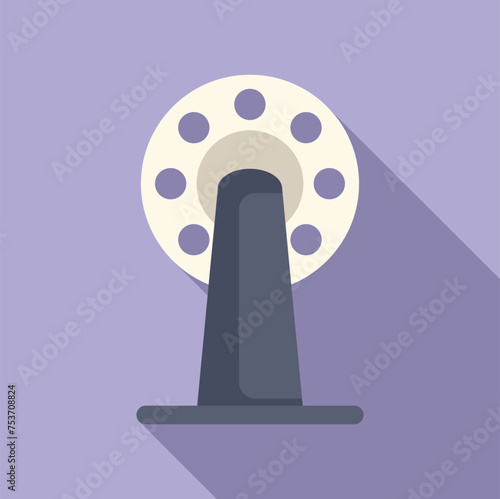 Ice fishing rod wheel icon flat vector. Season camping. People activity