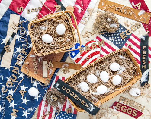 USA Country Eggs Puzzle Template