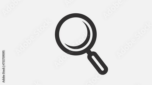 Minimalist Outline Magnifying Glass Icon on a Clean White Canvas - Simple and Elegant Design, Ideal for Web and Mobile Applications, Search Engine Optimization, and Graphic Design Projects