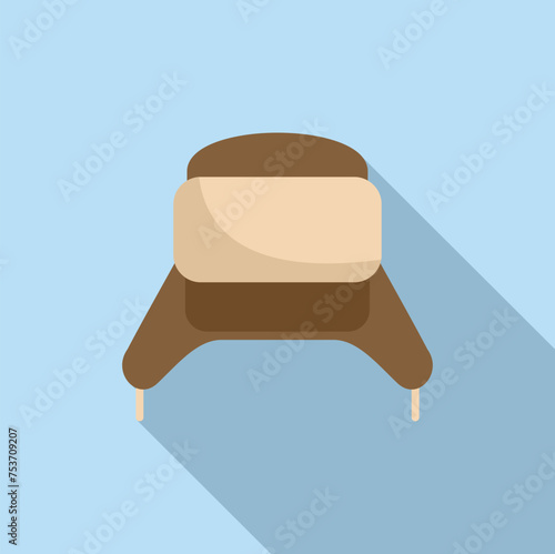 Ice fishing winter hat icon flat vector. Season snow nature. Activity vacation