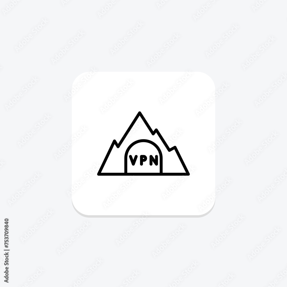 VPN Tunnel icon, tunnel, security, protection, cyber line icon, editable vector icon, pixel perfect, illustrator ai file VPN Tunnel icon, tunnel, security, protection, cyber line icon, editable vector icon, pixel perfect, illustrator ai file