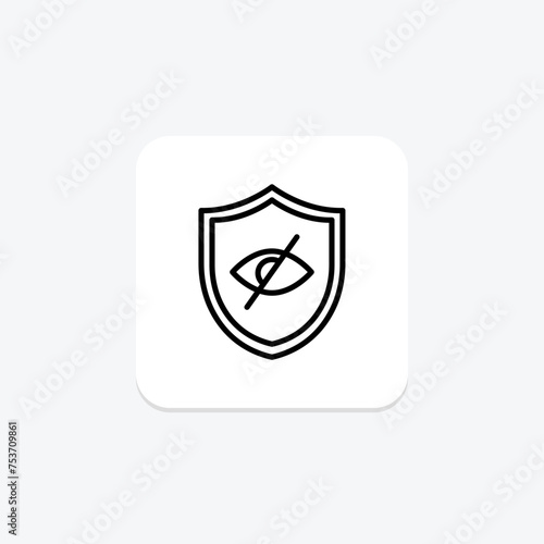 Privacy Shield icon, shield, security, protection, cyber line icon, editable vector icon, pixel perfect, illustrator ai file