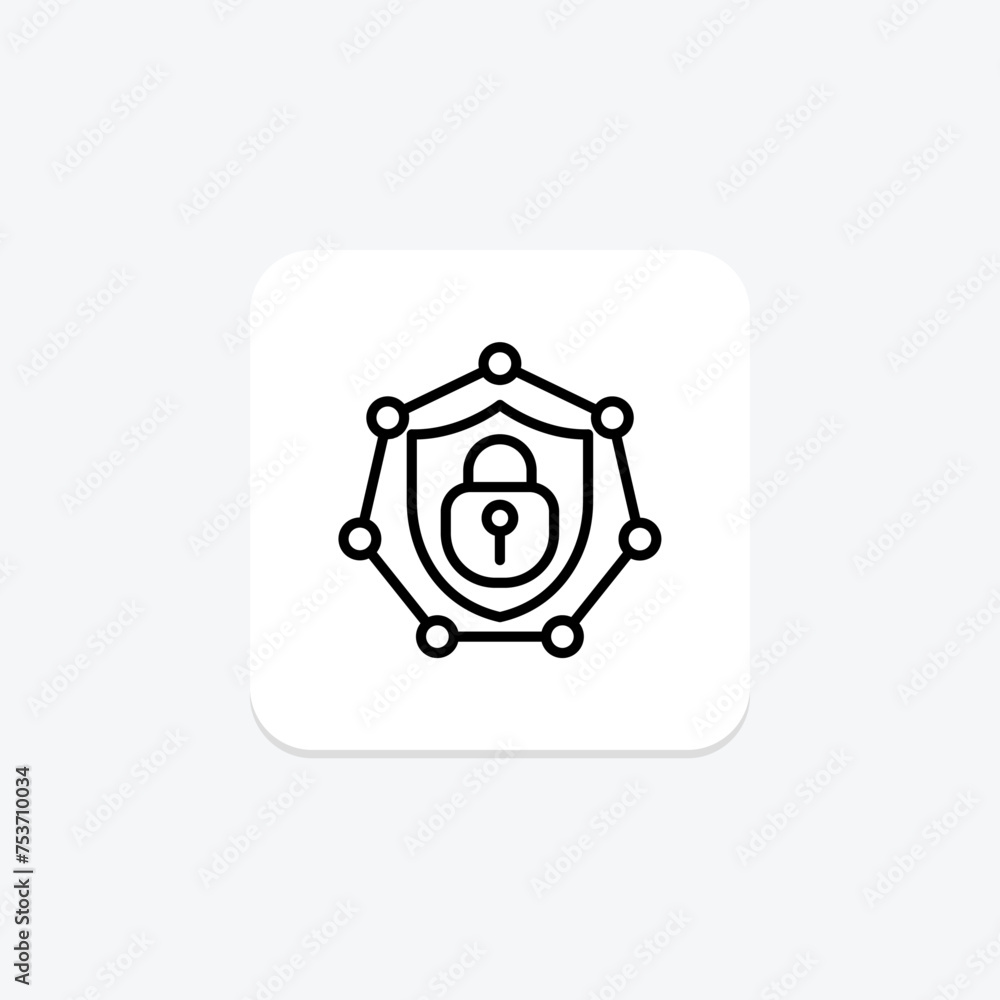 Network Security icon, security, protection, cyber, digital line icon, editable vector icon, pixel perfect, illustrator ai file Network Security icon, security, protection, cyber, digital line icon, editable vector icon, pixel perfect, illustrator ai file
