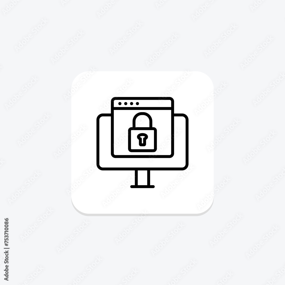 Secure Browser icon, browser, security, protection, cyber line icon, editable vector icon, pixel perfect, illustrator ai file Secure Browser icon, browser, security, protection, cyber line icon, editable vector icon, pixel perfect, illustrator ai file