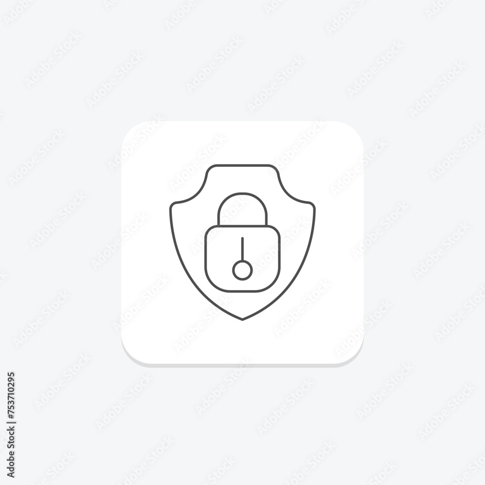 Secure Access icon, access, security, protection, cyber thinline icon, editable vector icon, pixel perfect, illustrator ai file