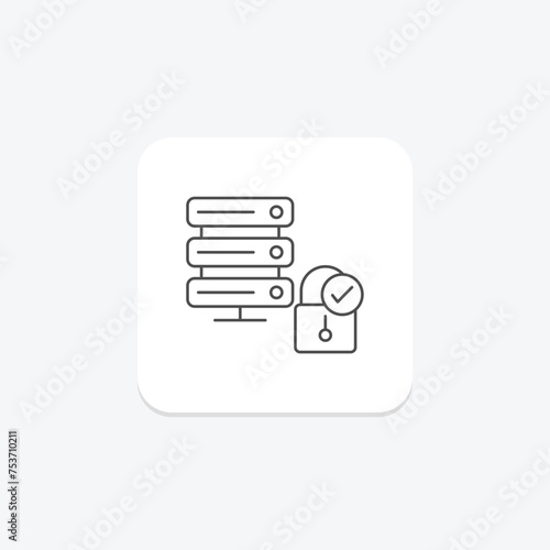 Secure Server icon  server  security  protection  cyber thinline icon  editable vector icon  pixel perfect  illustrator ai file