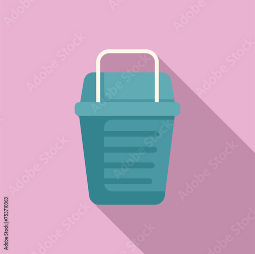 Ice fishing basket icon flat vector. Season camping. Fisher event arctic